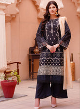 Koh-E-Noor By Noorjahan Premium Embroidered Lawn 3 Piece Unstitched Suit NJ24KN PEL D-03